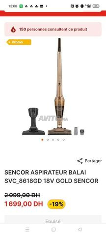 SENCOR ASPIRATEUR BALAI SVC 8618GD 18V GOLD SENCOR - 2