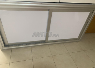 Meuble de rangement cuisine sur 2 niveaux en gris