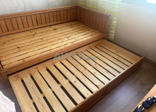 Lit banquette hêtre 190*100 avec tiroir lit