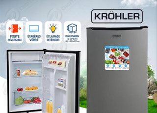 KRÖHLER Réfrigérateur table 93 L, Inox