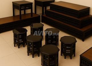 صالون مغربي من خشب الزان (أرز) منحوت