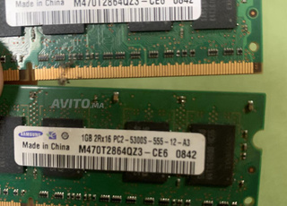 2RAM 1gb pour pc portable