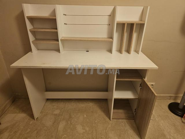 Bureau couleur blanc et chêne - 2