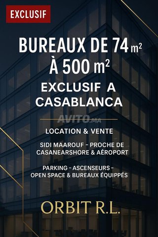 Plateaux bureaux à louer de 74m² à 500m² Casa