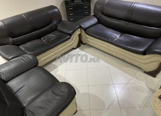 Fauteuil en cuir (3 pièces)