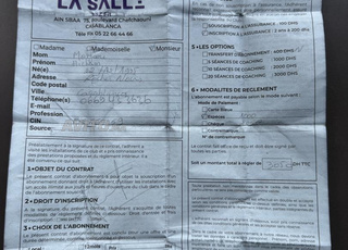 un contrat d’abonnement à la Salle