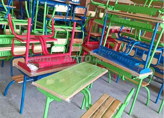 Table pupitre écolier deux places scolaire enstock