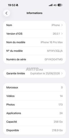 Je mets en vente mon iPhone 16 Pro Max comme neuf - 2