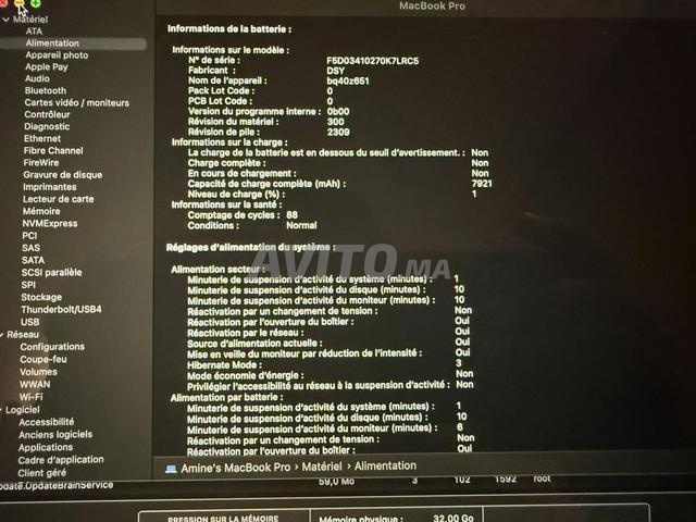 Macbook pro i9 32Go 1To état très neuf cycle 88 - 2