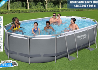 Piscine Ovale Power Steel 4,88 x 3,05 x 1,07 m