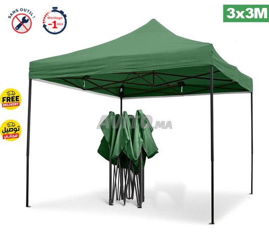 Tonnelle 3 x 3 M Pliante -Vert- Multiusage