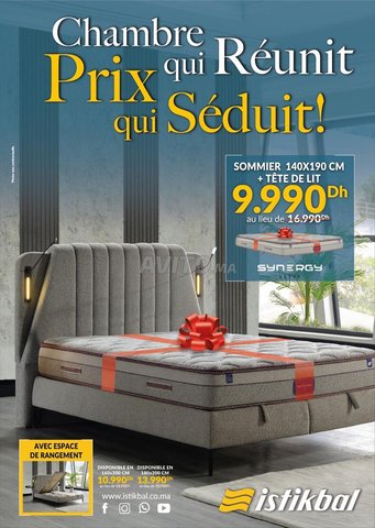 Lit avec espace de rangement et matelas gratuit