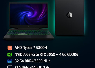 HP Ryzen 7 5800H/RTX 3050/32 Go/NVME 512 Go