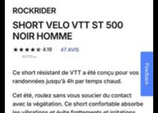 ROCKRIDER SHORT VELO VTT ST 500 HOMME