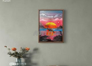 Flamant au coucher du soleil – Peinture originale