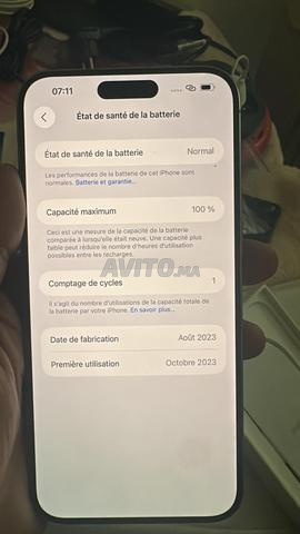 iphone 15 pro max 256 gb 1 cycle de charge