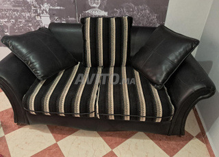 salon de 3 fauteuils noir