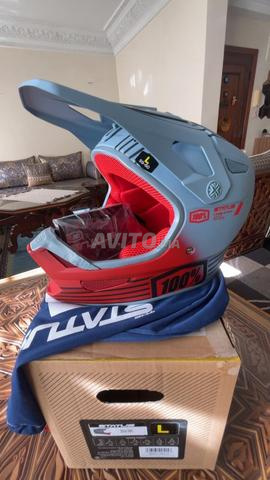 Casque cross 100./. STATUS gris rouge taille L