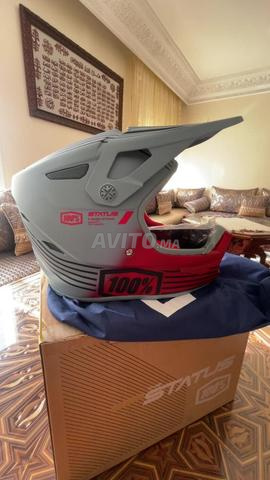 Casque cross 100./. STATUS gris rouge taille L - 2