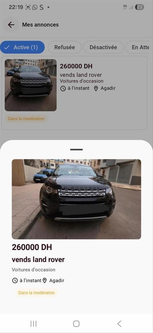 VENDS DISCOVERY SPORT LAND ROVER