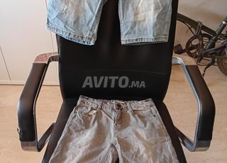 Pack de 2 Shorts en Jean Bleu et Gris Kiabi