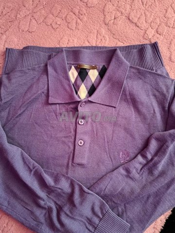 كنزة تريكو بياقة قميص S M 48 جديدة