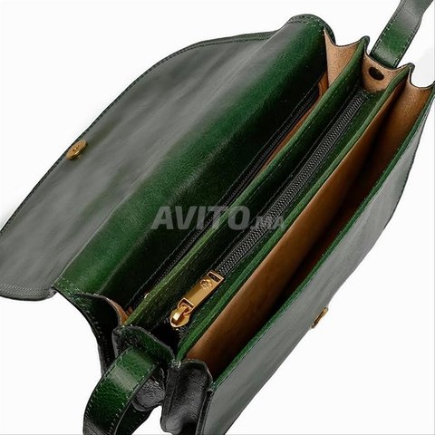 Sac à bandoulière cuir vert - Time resistance