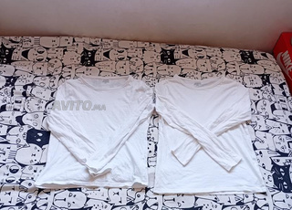 Pack de 2 T-Shirt manches longues blancs Kiabi