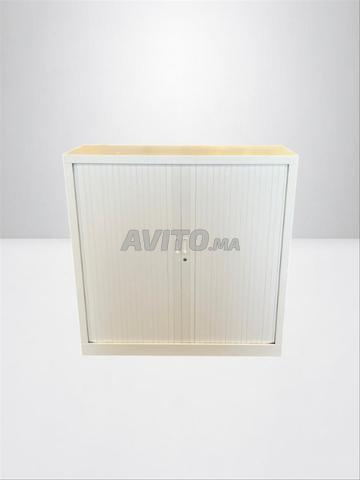 خزانة معدنية Magencia 120x100 سم بيضاء بمفتاح