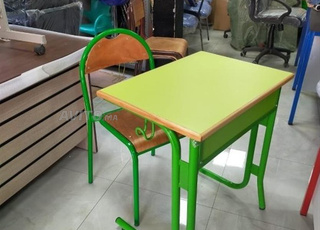 Table pupitre écolier double places avec casier