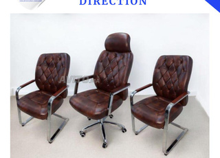 Pack chaise de bureau en similicuir