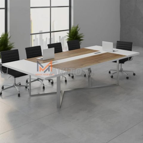 Table de réunion semi métallique
