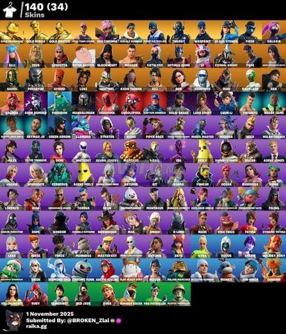 compte fortnite 140 skins