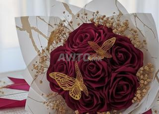 Bouquet de fleurs en satin