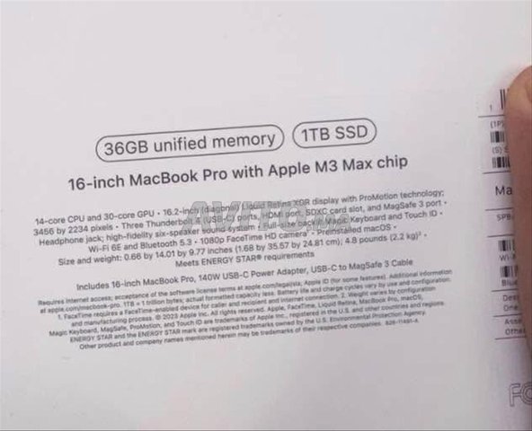 💻 MacBook Pro 16inch – Puce Apple M3 Max