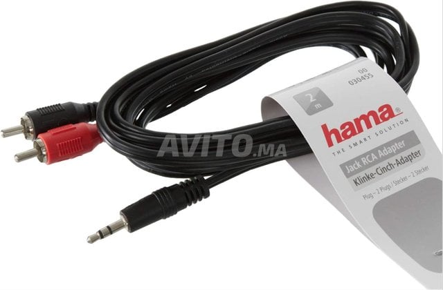 Hama - 30455 - Câble 2 RCA M - 1 Jack M 2m Noir