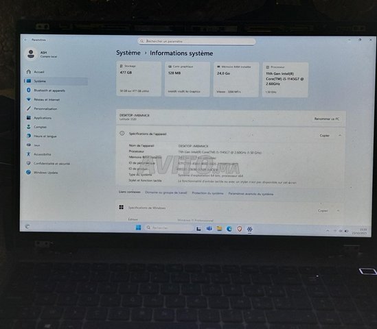 Dell latitude 11 gén- i5-512G Nvme- 24G Ram