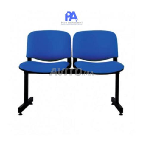 Chaise d'attente en cuir\tissu\pvc\inox  - 2