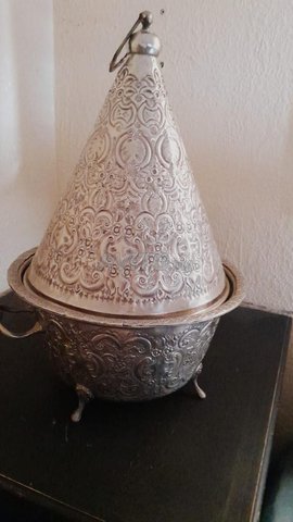 طبيقة فضة قديمة كبيرة