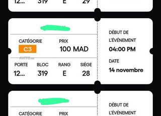 Ticket maroc