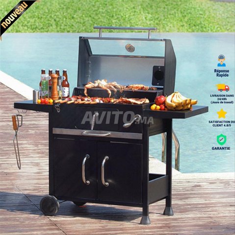 شواية فحم خارجية للحديقة - حجم عائلي كبير