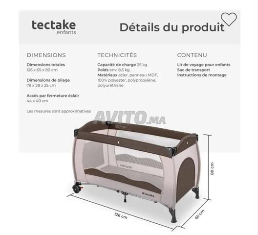 سرير أطفال قابل للطي بحالة ممتازة لطفل