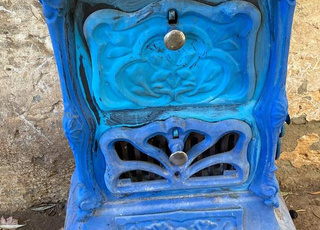 poele a bois cheminée vintage