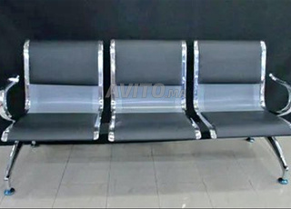 Banquette d'accueil en simili cuir 3 places