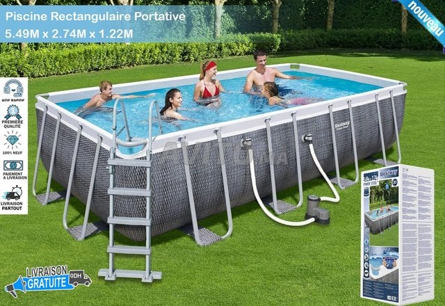 حوض سباحة مستطيل 549 × 274 × 122 سم من الروطان