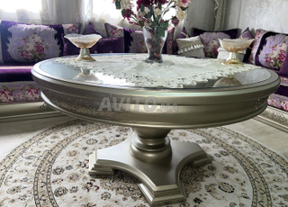 Salon marocain complet en bois massif