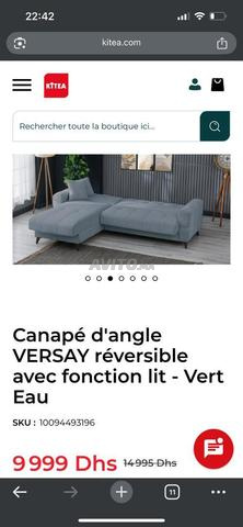 Canapé réversible lit vert eau (Kitea) - 2