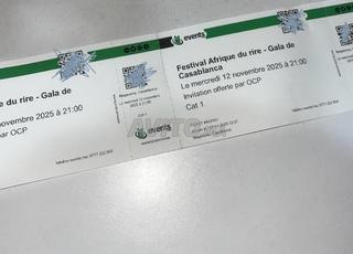 2 tickets Festival Afrique du rire Casablanca