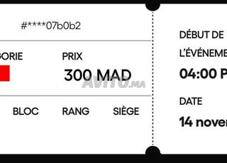 2 billets cat 1 maroc mozambique