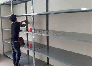 Rayonnage métallique/bois – Rangement solide